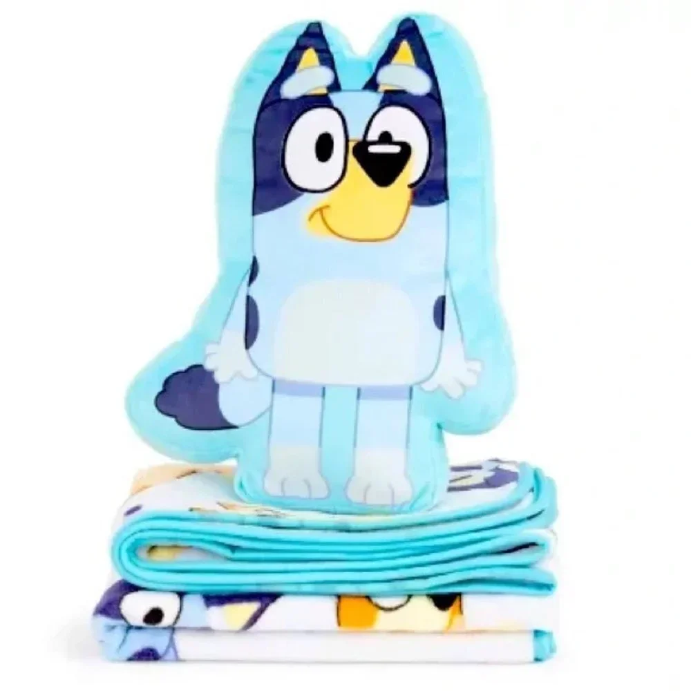 New Disney Bluey Pillow and Throw blanket Set